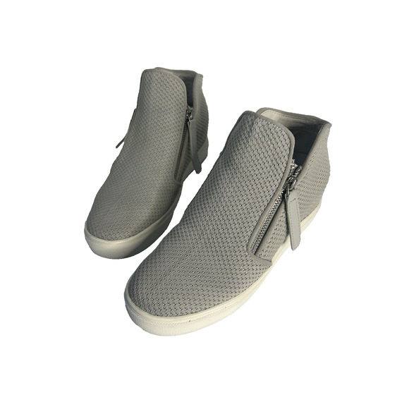Steve Madden Click Wedge Bootie Women's Zip Up High Top Sneaker Gray Size 8 - Picture 4 of 10